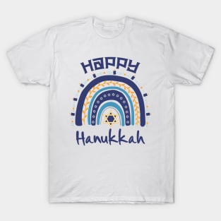 Jewish Hanukkah Menorah Rainbow Happy Hanukkah T-Shirt